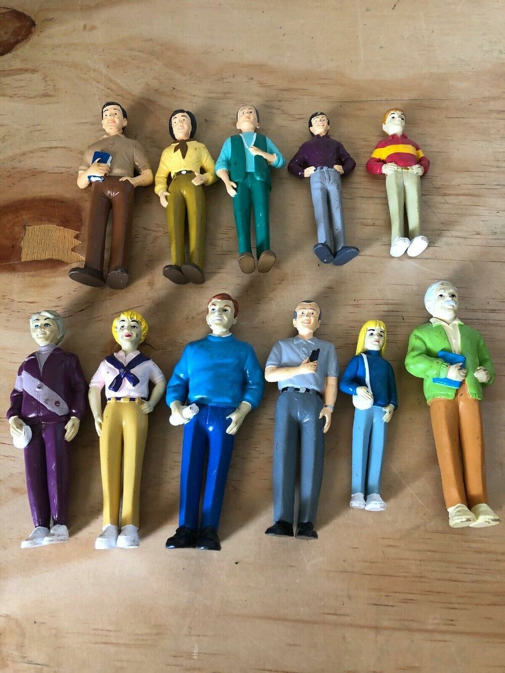 Vintage Lot Of 11 PVC people Educational Kids Toys RARE